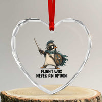 Flight Was Never An Option Funny Penguin Heart Crystal Glass Ornament Sarcastic Dark Humor Animal