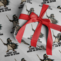 Flight Was Never An Option Funny Penguin Wrapping Paper Roll Sarcastic Dark Humor Animal