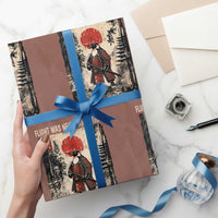 Flight was Never an Option Samurai Penguin Japanese Wrapping Paper Roll Vintage Graphic Ukiyo-e Art Funny