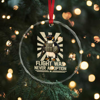 Flight was Never an Option Tactical Penguin Crystal Glass Ornament Funny Bird Meme