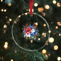 Floral 250th Anniversary Crystal Glass Ornament Faith Freedom Pride 4th of July 1776 2026