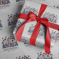 Floral 250th Anniversary Wrapping Paper Roll Wildflower Independence Day 250 Years Birthday 1776 2026
