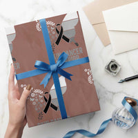 Floral Butterfly Melanoma Awarenes Wrapping Paper Roll Black Ribbon Warrior Support Gift