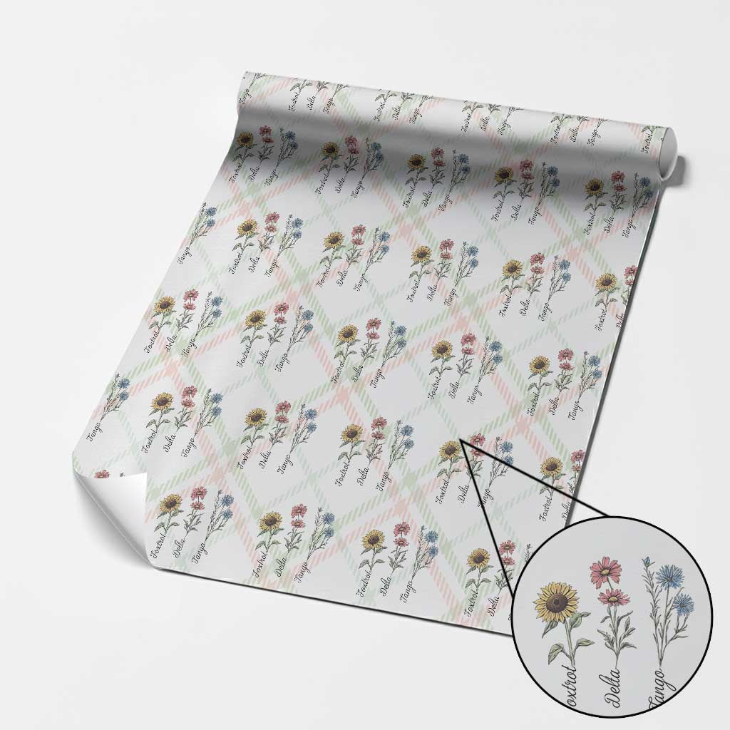 Floral FDT Foxtrot Delta Tango Wrapping Paper Roll Funny Offensive Retro - Wonder Print Shop