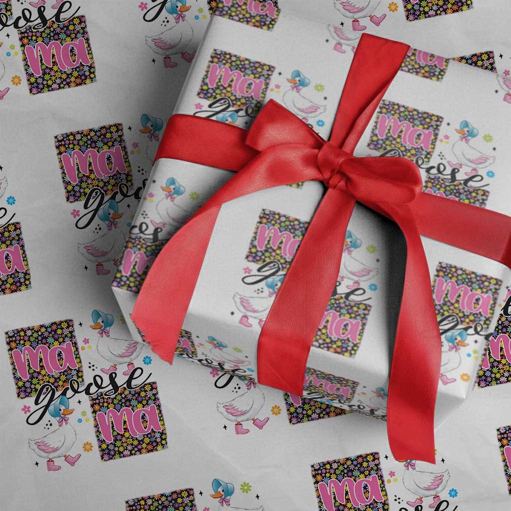 Floral Mama Goose Wrapping Paper Roll Coquette Vintage Aesthetic Geese Mom Mothers Day - Wonder Print Shop