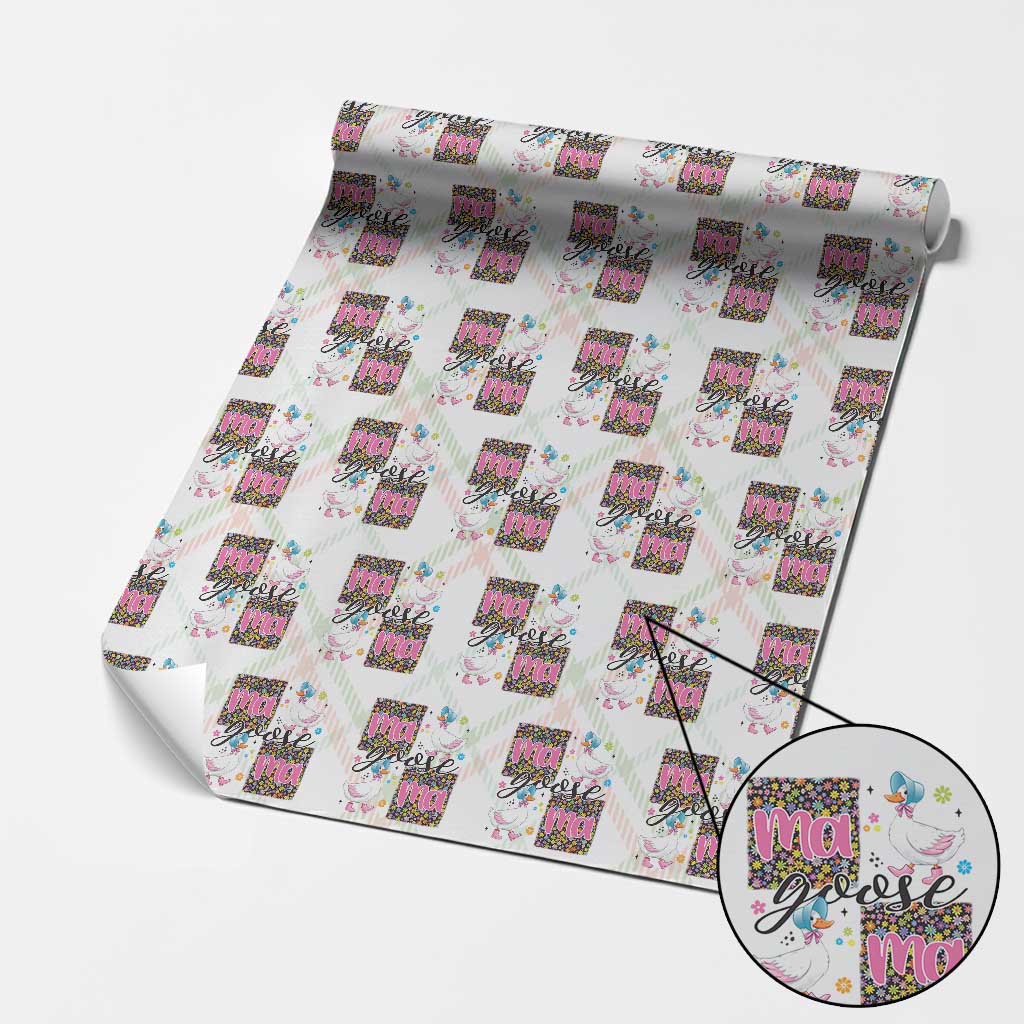 Floral Mama Goose Wrapping Paper Roll Coquette Vintage Aesthetic Geese Mom Mothers Day - Wonder Print Shop