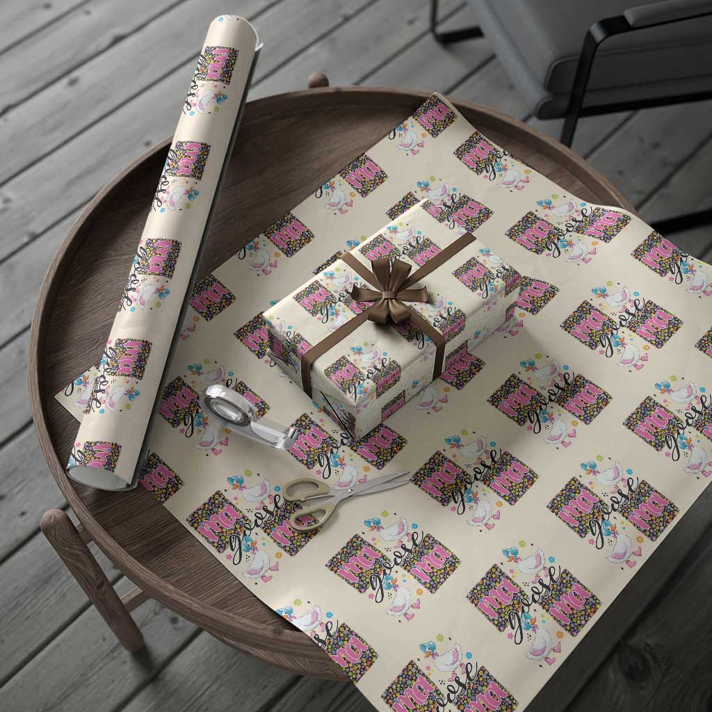 Floral Mama Goose Wrapping Paper Roll Coquette Vintage Aesthetic Geese Mom Mothers Day - Wonder Print Shop
