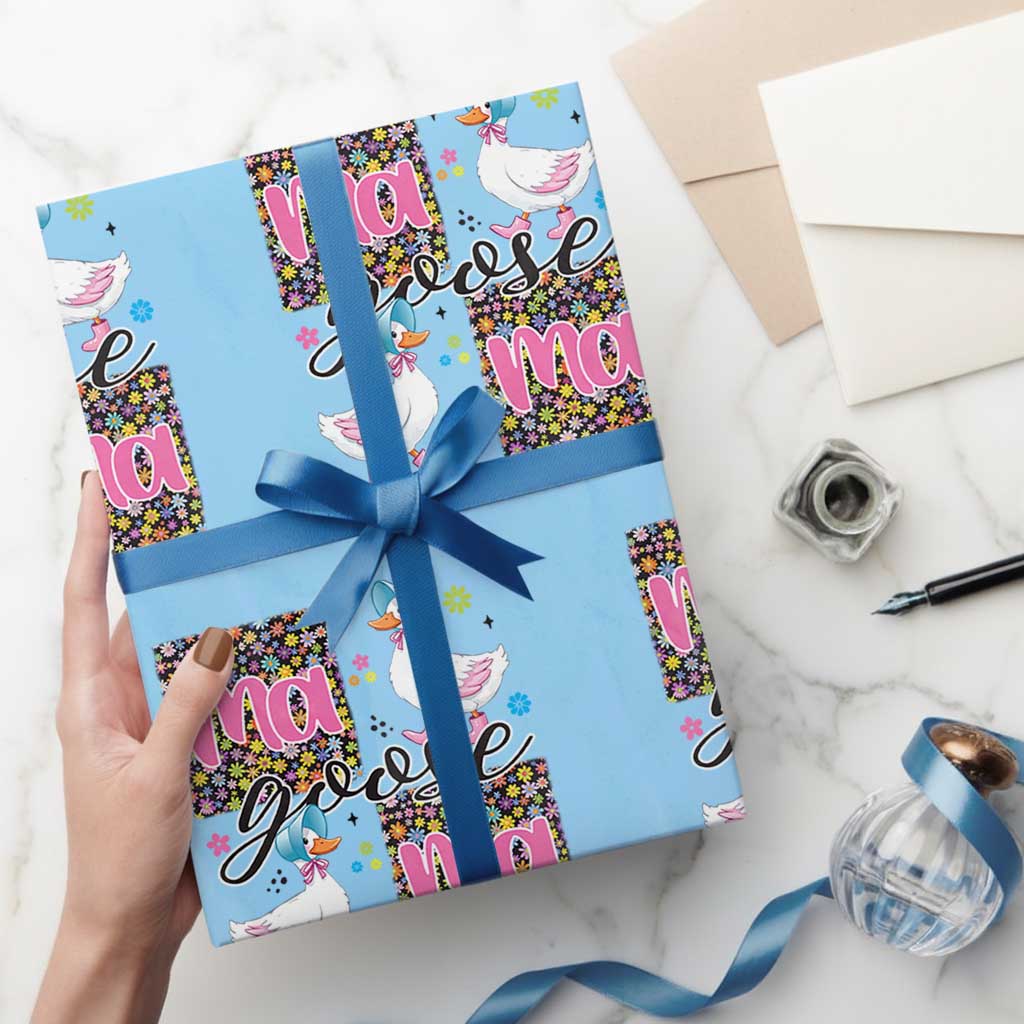 Floral Mama Goose Wrapping Paper Roll Coquette Vintage Aesthetic Geese Mom Mothers Day - Wonder Print Shop