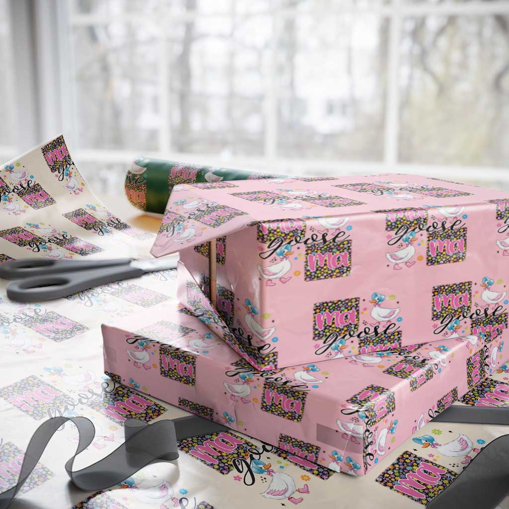 Floral Mama Goose Wrapping Paper Roll Coquette Vintage Aesthetic Geese Mom Mothers Day - Wonder Print Shop