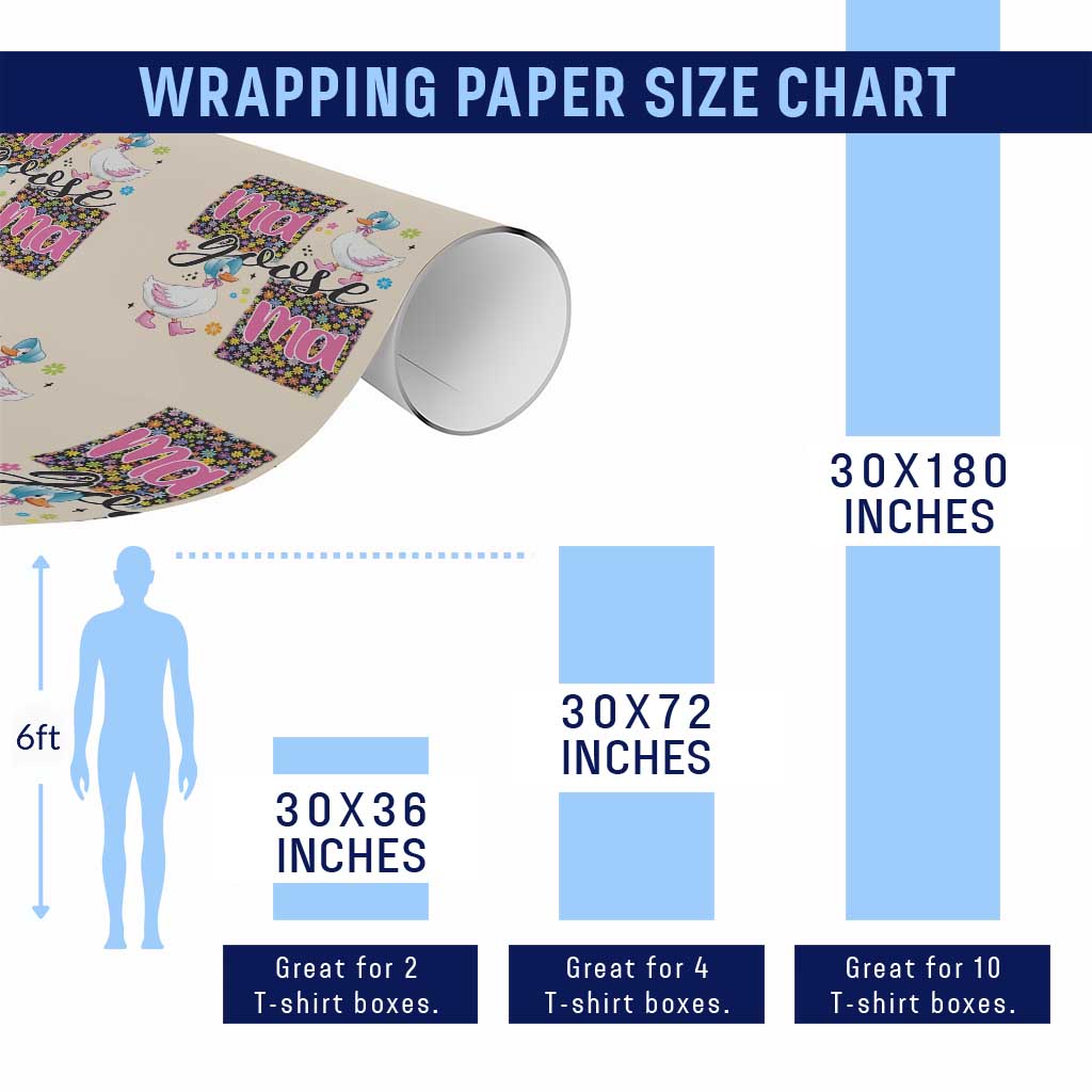 Floral Mama Goose Wrapping Paper Roll Coquette Vintage Aesthetic Geese Mom Mothers Day - Wonder Print Shop