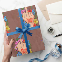 Floral Middle Finger F Ice Wrapping Paper Roll