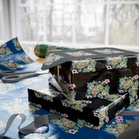 Floral Summer Turtle Wrapping Paper Roll Preppy Tropical Coastal Beach Graphic