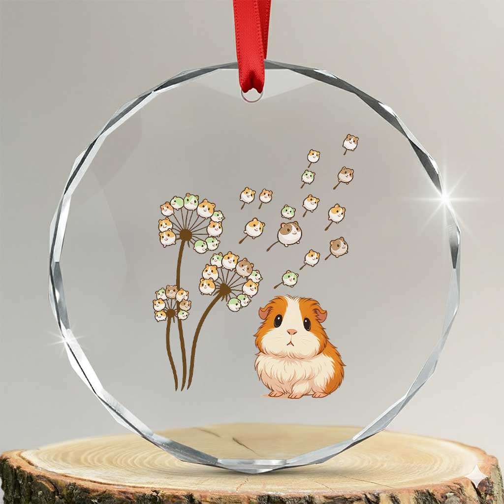 Flower Guinea Pig Dandelion Crystal Glass Ornament Funny Cavy Lover Gift - Wonder Print Shop