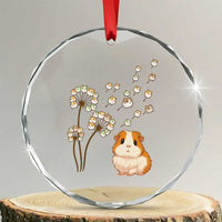 Flower Guinea Pig Dandelion Crystal Glass Ornament Funny Cavy Lover Gift - Wonder Print Shop