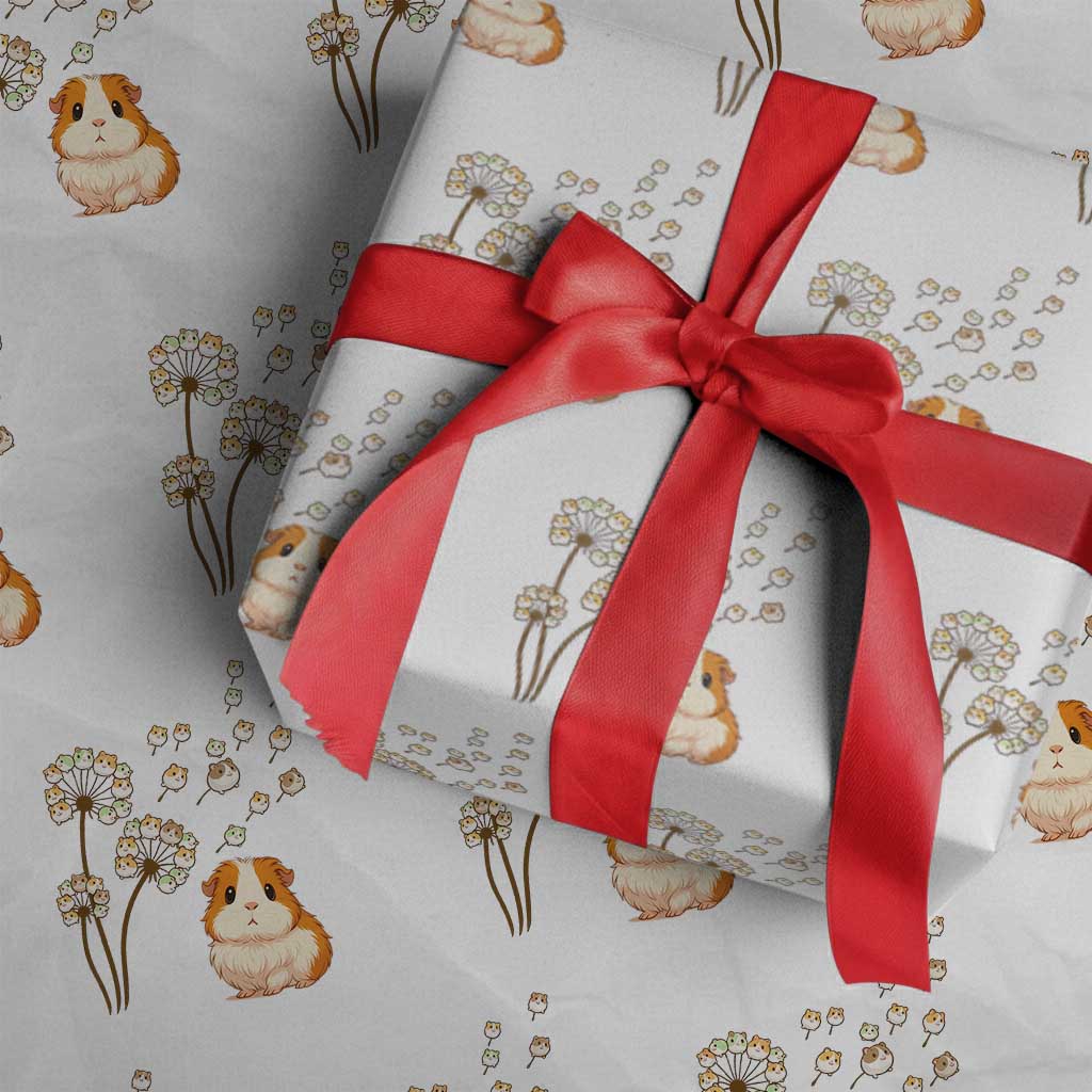 Flower Guinea Pig Dandelion Wrapping Paper Roll Funny Cavy Lover Gift - Wonder Print Shop