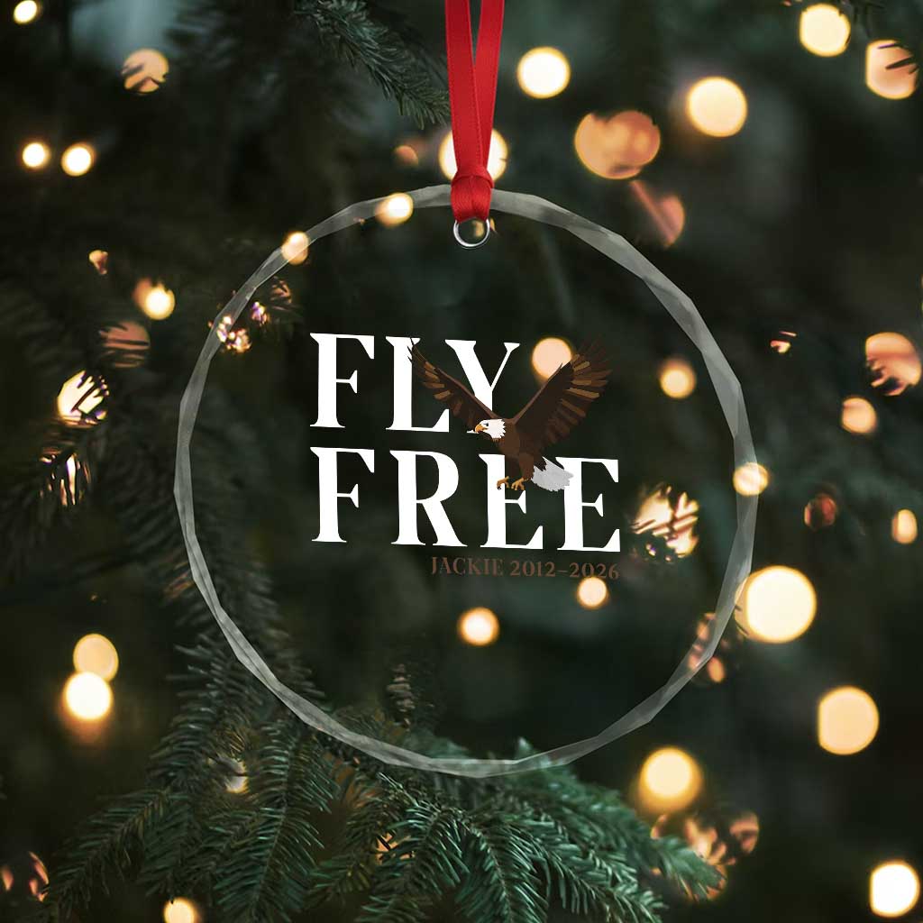 Fly Free Jackie Eagle 2012 2026 Memorial Crystal Glass Ornament Soaring Wilderness Tribute