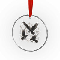 Flying Raven Crow Crystal Glass Ornament Black Bird Gothic Occult Cyber Y2K Dark Academia Ravens Graphic