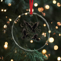 Flying Raven Crow Crystal Glass Ornament Black Bird Gothic Occult Cyber Y2K Dark Academia Ravens Graphic