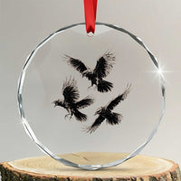 Flying Raven Crow Crystal Glass Ornament Vintage Dark Academia Gothic Black Bird Graphic