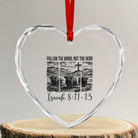 Follow the Word Not The Herd Heart Crystal Glass Ornament Vintage Bible Verse Christian Country Highland Cow Boho - Wonder Print Shop