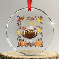 Football And Fall Yall Crystal Glass Ornament Fall Season American Football - Wonder Print Shop