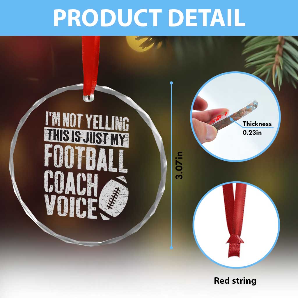 Football Coach Crystal Glass Ornament Cool Distressed Vintage Funny Not Yelling TS10