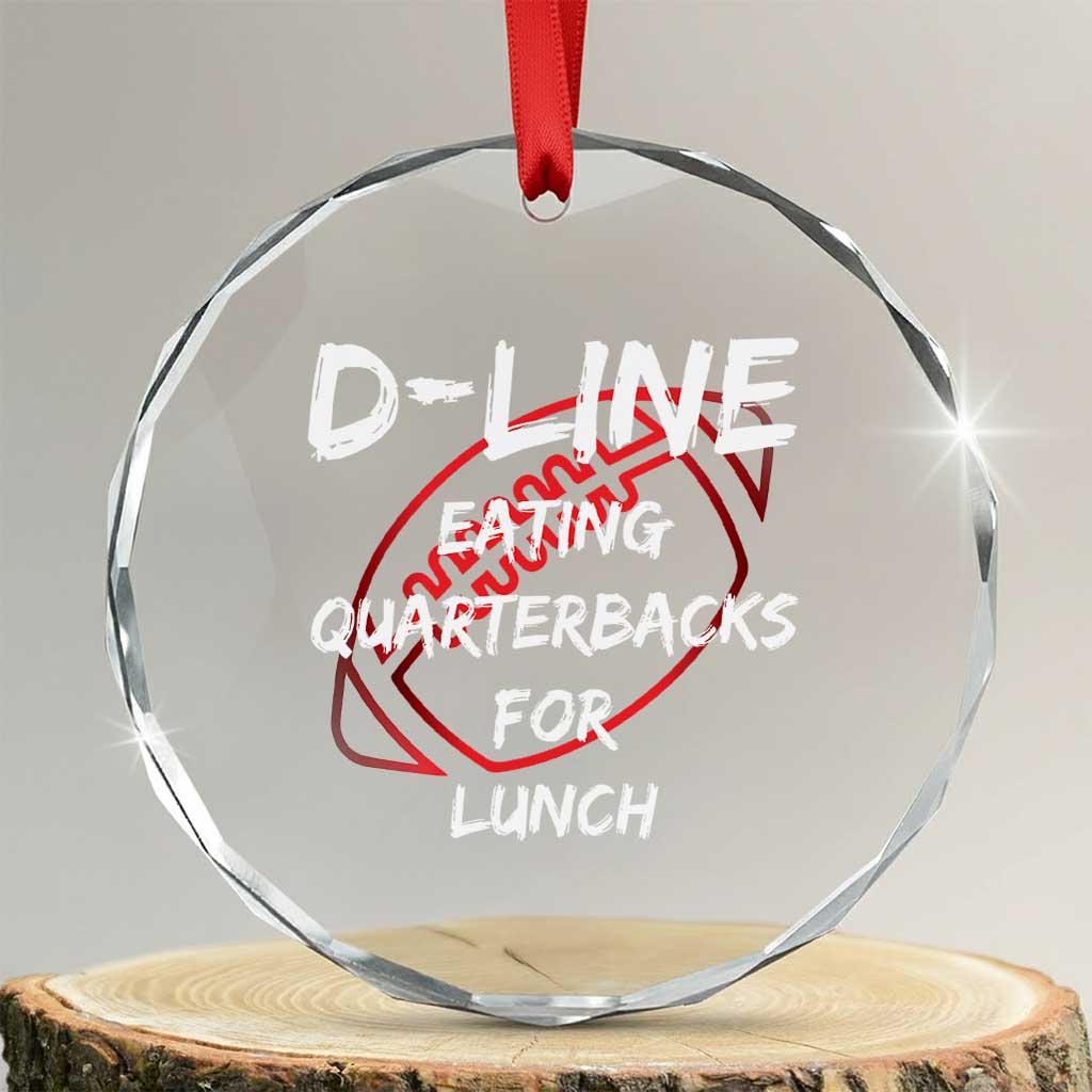 Football Linemen Crystal Glass Ornament D Line Eating Quarterbacks Defensive - Wonder Print Shop