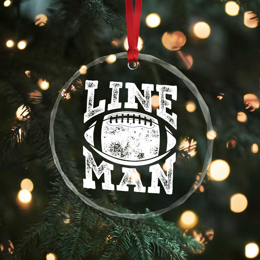 Football Linemen Crystal Glass Ornament Vintage Offensive Lineman - Wonder Print Shop