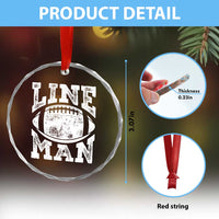 Football Linemen Crystal Glass Ornament Vintage Offensive Lineman - Wonder Print Shop
