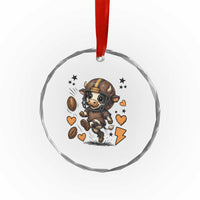 Football Lover Crystal Glass Ornament Cute Dairy Cow Playing Football - Wonder Print Shop