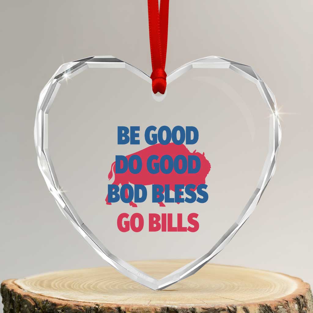 Football Lovers Heart Crystal Glass Ornament Game Day Be Good Do Good God Bless Go BFB - Wonder Print Shop
