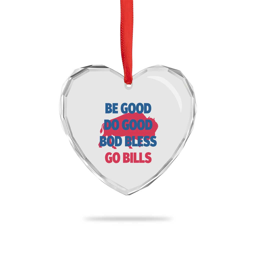 Football Lovers Heart Crystal Glass Ornament Game Day Be Good Do Good God Bless Go BFB - Wonder Print Shop