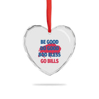 Football Lovers Heart Crystal Glass Ornament Game Day Be Good Do Good God Bless Go BFB - Wonder Print Shop