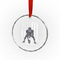 Football Player American Flag Crystal Glass Ornament Cool Distressed Vintage Patriotic TS10