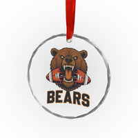 Football Player Gift Crystal Glass Ornament Fierce Bear Biting Ball - Wonder Print Shop