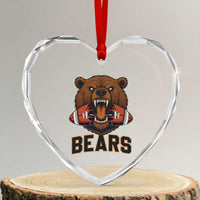 Football Player Gift Heart Crystal Glass Ornament Fierce Bear Biting Ball - Wonder Print Shop