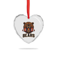 Football Player Gift Heart Crystal Glass Ornament Fierce Bear Biting Ball - Wonder Print Shop