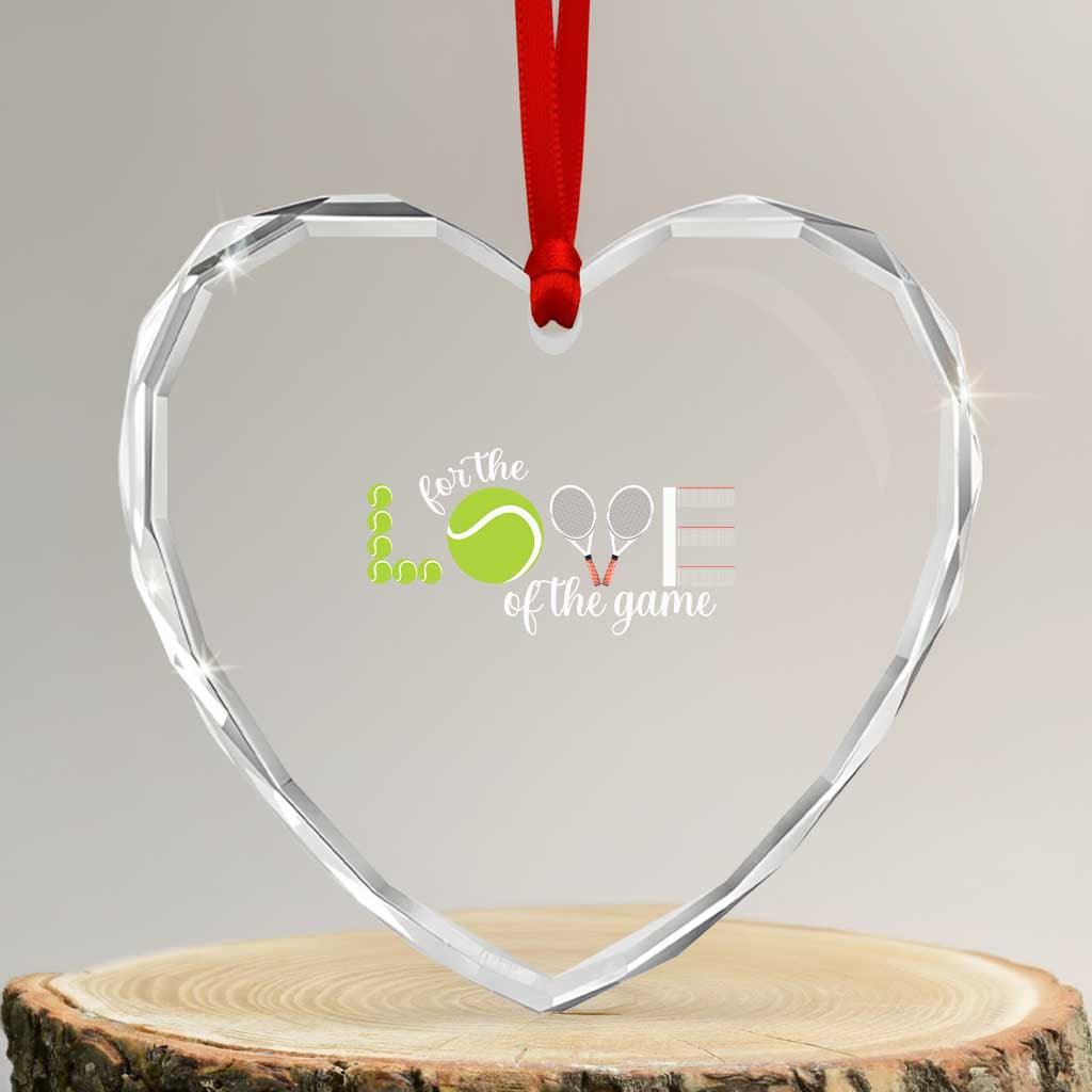 For The Love Of The Game Heart Crystal Glass Ornament Funny Tennis Fan Gift - Wonder Print Shop
