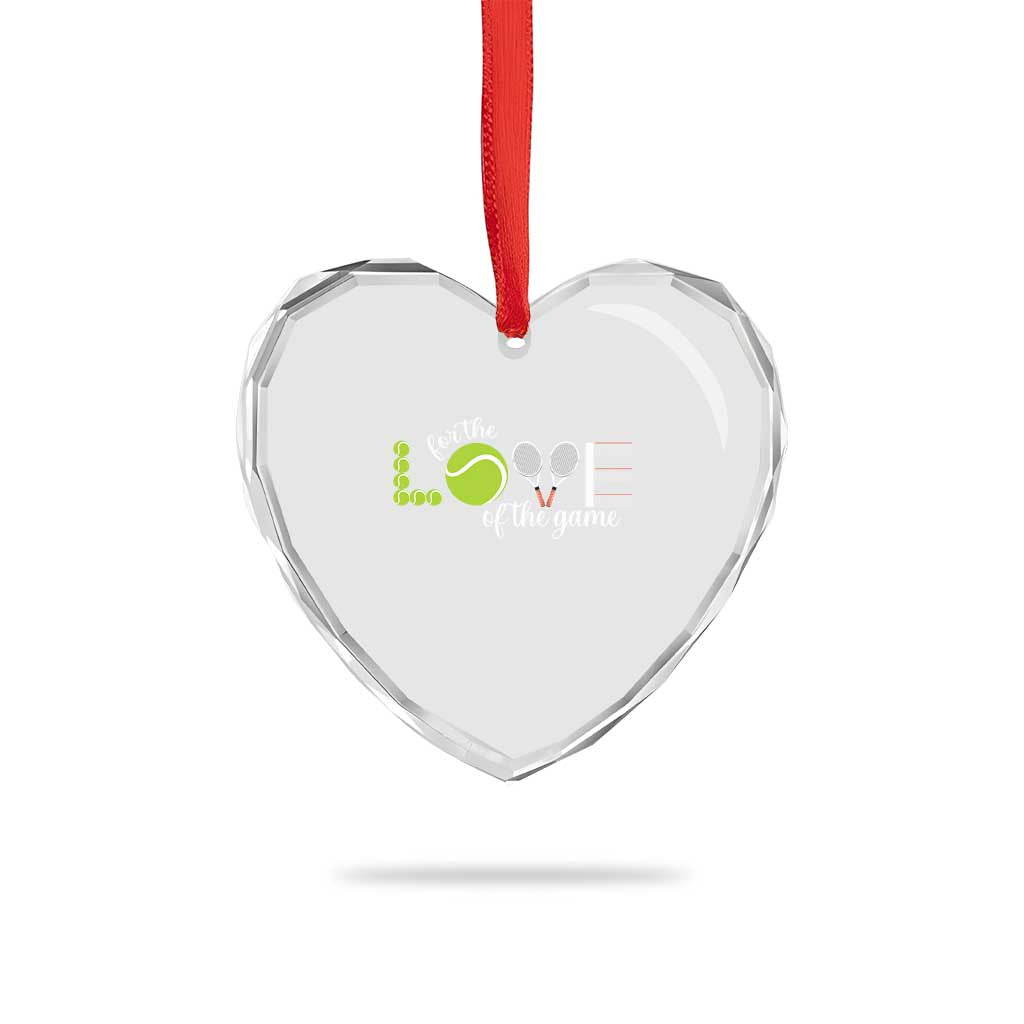 For The Love Of The Game Heart Crystal Glass Ornament Funny Tennis Fan Gift - Wonder Print Shop