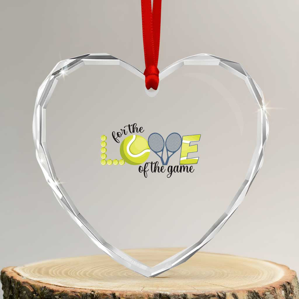 For The Love Of The Game Heart Crystal Glass Ornament Inspirational Tennis Gift - Wonder Print Shop