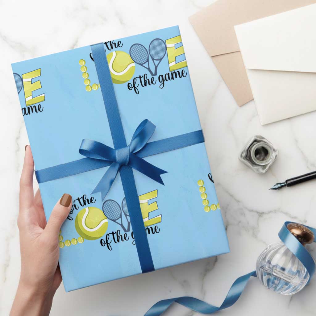 For The Love Of The Game Wrapping Paper Roll Inspirational Tennis Gift - Wonder Print Shop