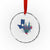 For the Love of the Texas Hill Country Crystal Glass Ornament Bluebonnet Floral Patriotic Flag - Wonder Print Shop