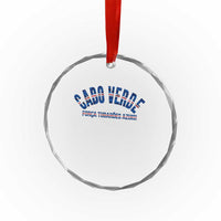 Forca Tubaroes Azuis Cabo Verde National Pride Crystal Glass Ornament Cape Verde Football Fans Blue Sharks Heritage