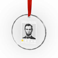 Fords Theatre One Star Awful Wouldnt Recommend Crystal Glass Ornament Abraham Lincoln Funny History Dark Humor