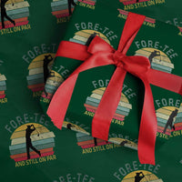 Fore-Tee And Still On Par Funny 40th Birthday Golf Wrapping Paper Roll Milestone Birthday Gift for Golfers Retro Sporty
