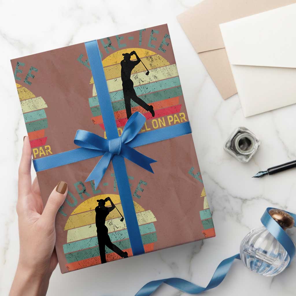 Fore-Tee And Still On Par Funny 40th Birthday Golf Wrapping Paper Roll Milestone Birthday Gift for Golfers Retro Sporty