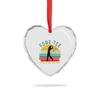 Fore-Tee And Still On Par Funny 40th Birthday Golf Heart Crystal Glass Ornament Milestone Birthday Gift for Golfers Retro Sporty