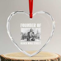 Founder Of Black Wall Street O.W. Gurley Heart Crystal Glass Ornament Black History Month