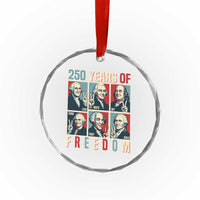 Founding Fathers 250 Years of Freedom Crystal Glass Ornament Patriotic Pop Art Style Semiquincentennial 2026 - Wonder Print Shop