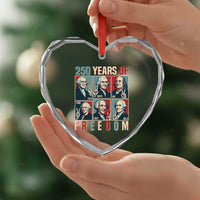 Founding Fathers 250 Years of Freedom Heart Crystal Glass Ornament Patriotic Pop Art Style Semiquincentennial 2026 - Wonder Print Shop